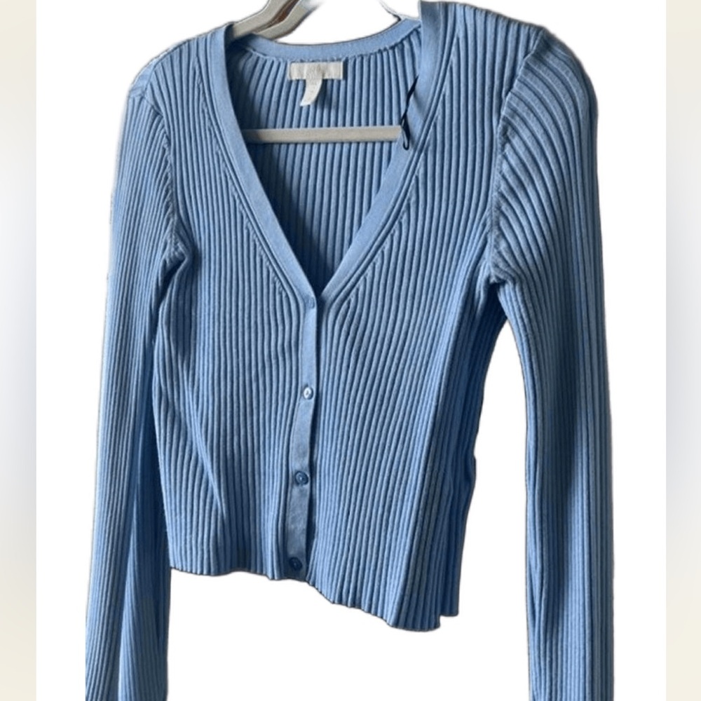 Light Blue Ribbed Sweater
